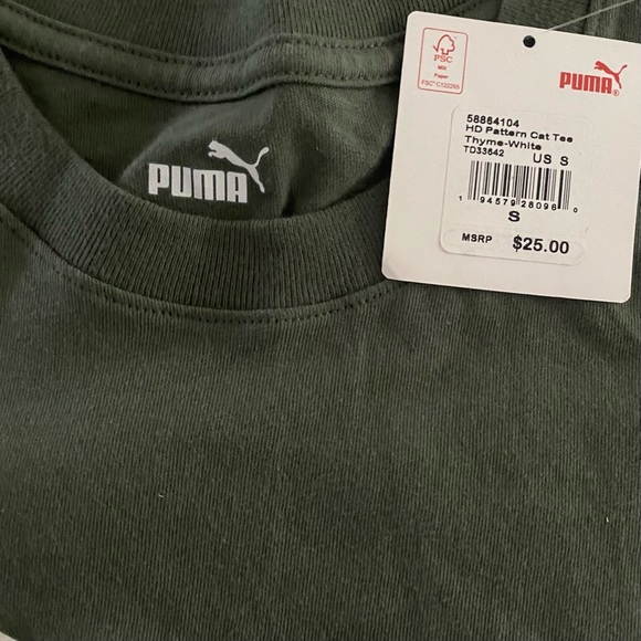 Puma Men's Short Sleeve T-Shirt Size Small Army Green - Picture 2 of 8